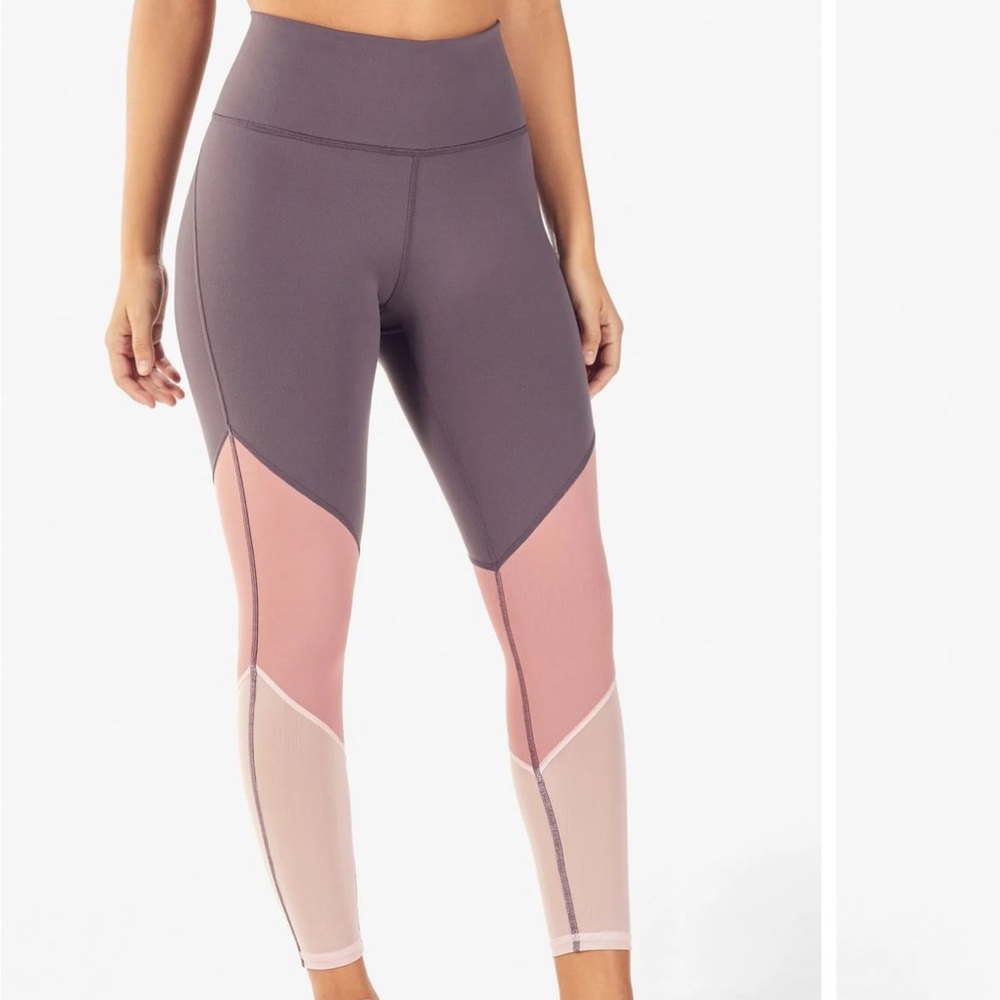 Powerhold By Fabletics Mid-Rise Mesh Colorblock Leggings Size Medium